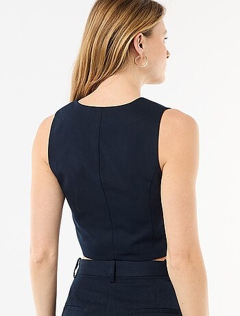 Kostuumgilet met asymmetrische knoopsluiting