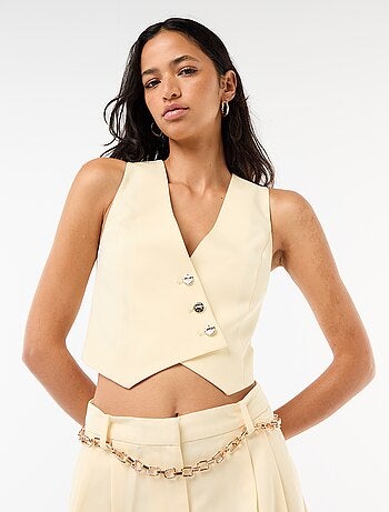 Kostuumgilet met asymmetrische knoopsluiting