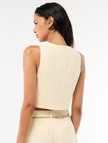 Kostuumgilet met asymmetrische knoopsluiting