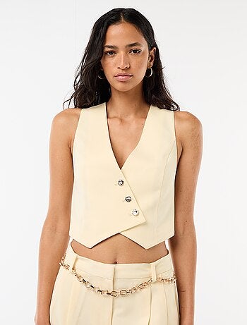 Kostuumgilet met asymmetrische knoopsluiting