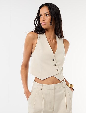 Kostuumgilet met asymmetrische knoopsluiting