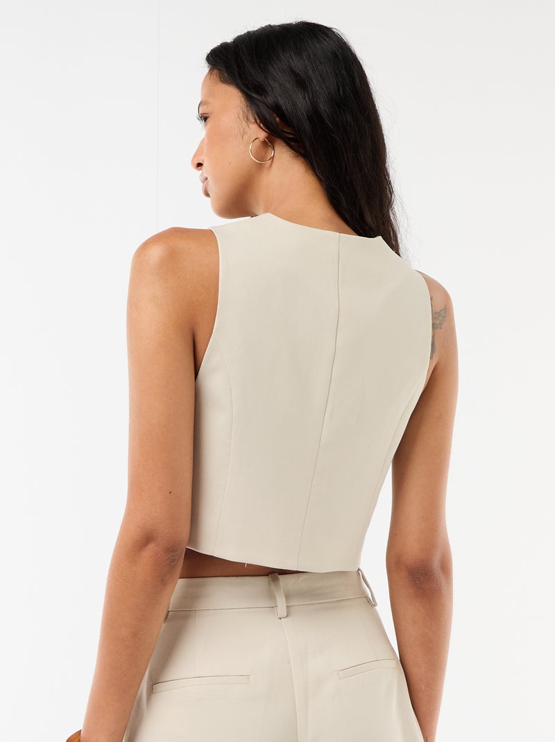 Kostuumgilet met asymmetrische knoopsluiting Grijs - Kiabi