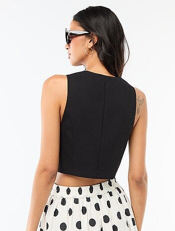 Kostuumgilet met asymmetrische knoopsluiting