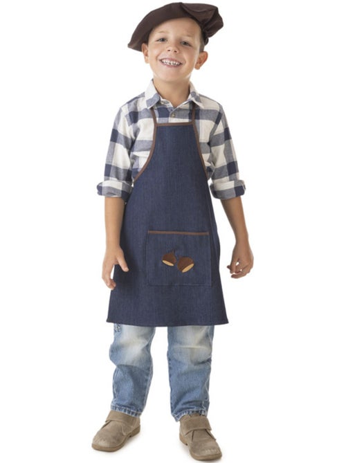 Kostuumset voor een verkoper van kastanjebruine jeans: schort en baret - Kiabi