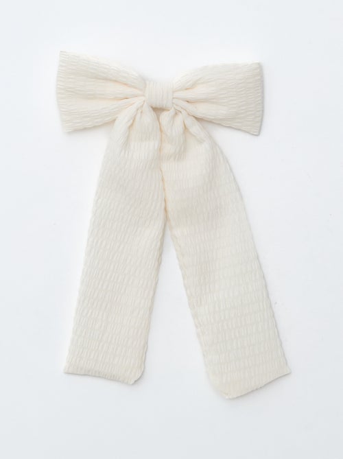 Krokodillenhaarspeld met sierstrik en lint - Kiabi