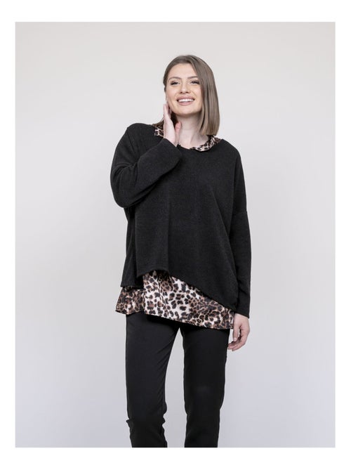 Kubila 2-in-1 shirt met luipaardprint - Kiabi Kubila 2-in-1 shirt met luipaardprint - Kiabi