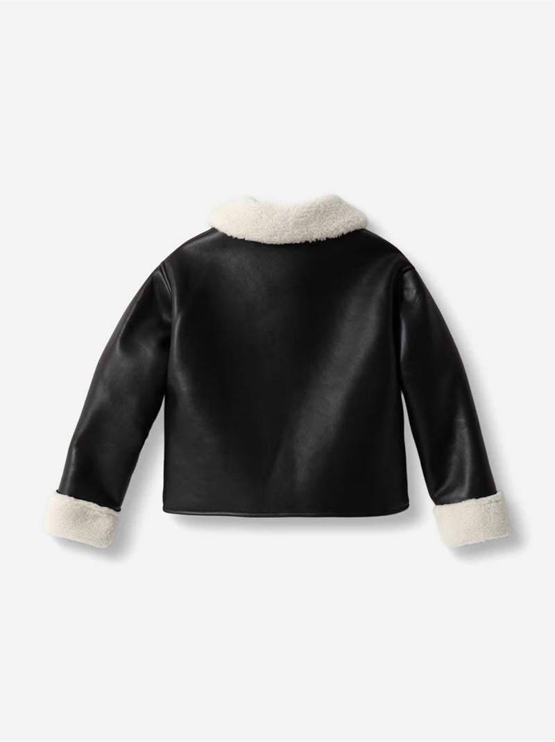 Kunstleren jasje - guess kids Zwart - Kiabi