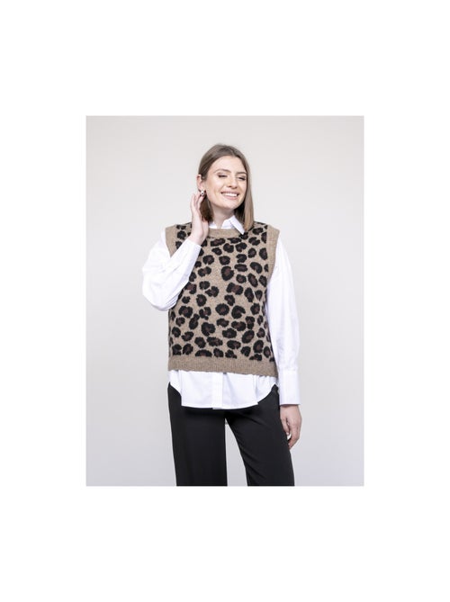 Kurtina mouwloze trui met luipaardprint - Kiabi