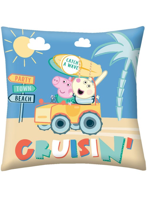 Kussen déco 'Peppa Pig' vacances 'Cruisin'' – 40 x 40 cm van polyester - Kiabi Kussen déco 'Peppa Pig' vacances 'Cruisin'' – 40 x 40 cm van polyester - Kiabi