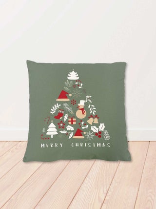 Kussen in kerstsfeer - Kerstboom 'Merry Christmas'