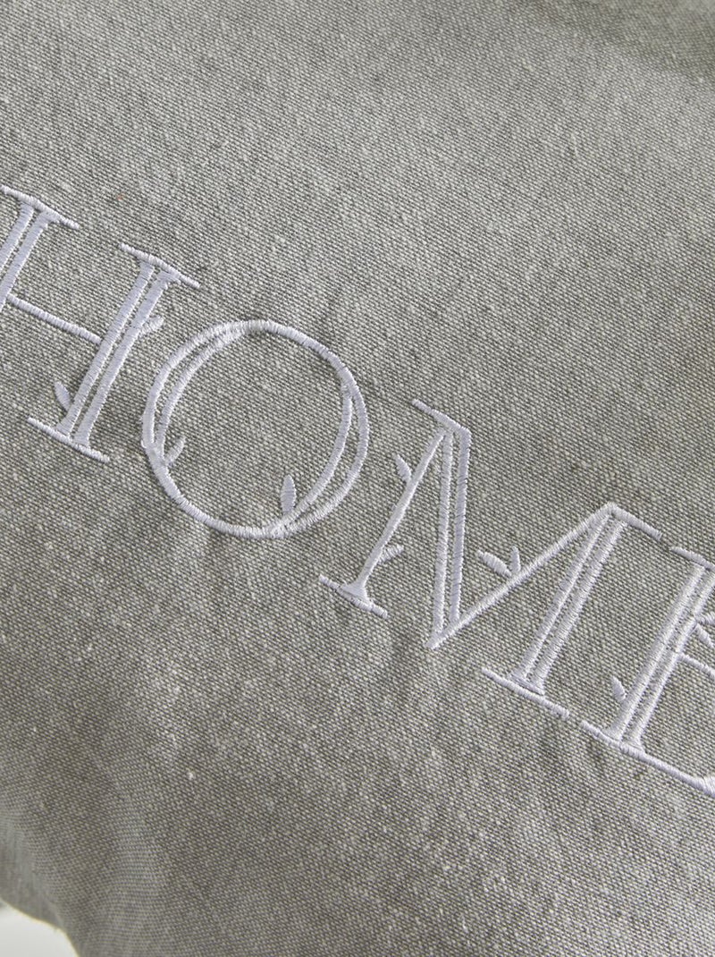 Kussen met borduursel GRIJS - Kiabi