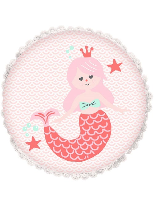 Kussen zeemeermin 'Arielle' 30 x 30 cm katoen dubbelzijdig printen – Future Home - Kiabi