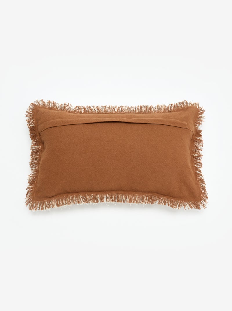 Kussenhoes met franjes 30 x 50 cm Bruin - Kiabi