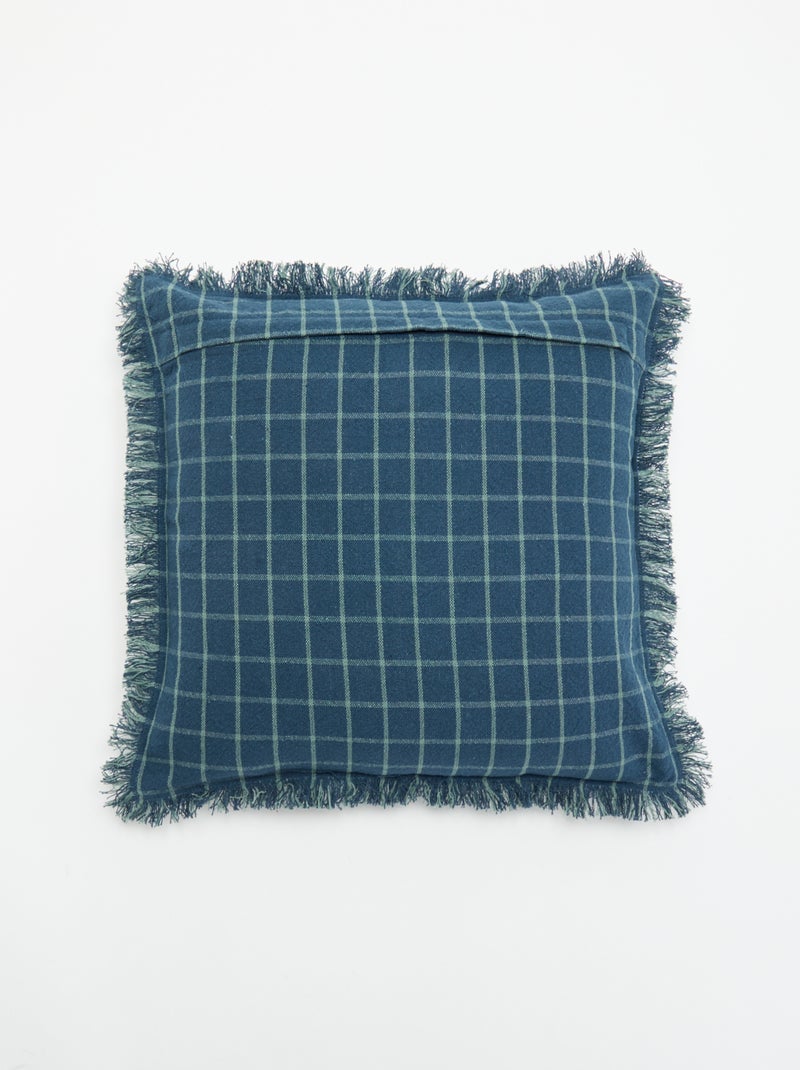 Kussenhoes met franjes Blauw - Kiabi