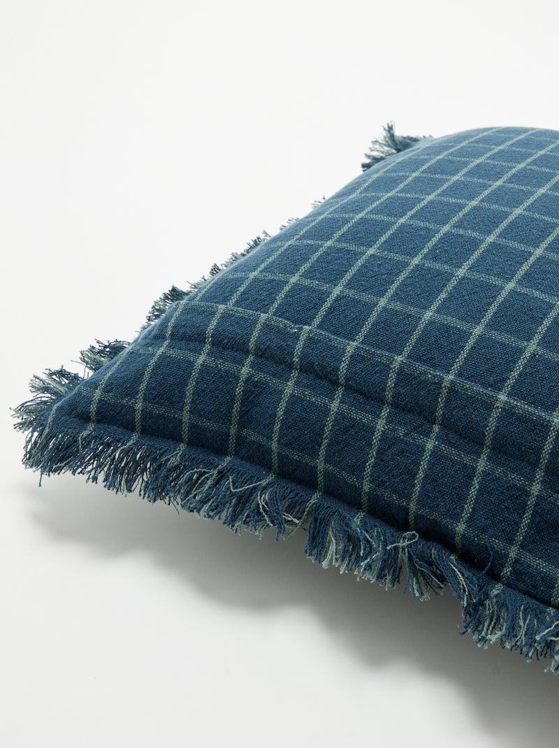 Kussenhoes met franjes Blauw - Kiabi