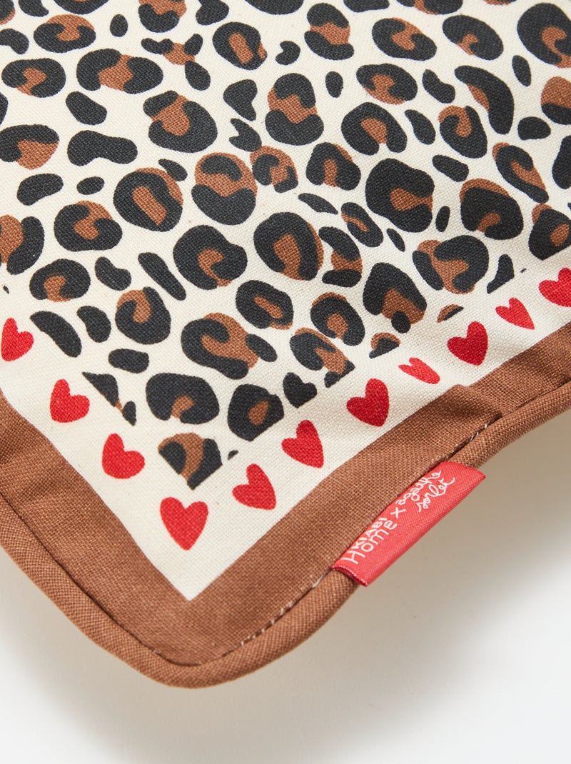 Kussenhoes met luipaardprint Agathe Sorlet x Kiabi - 30 x 50 cm Wit - Kiabi
