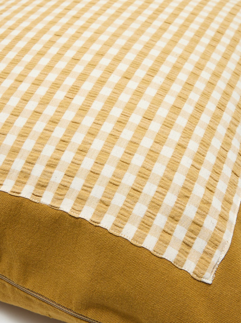 Kussenhoes met vichyruit (45x45 cm) - Kiabi Home Geel - Kiabi