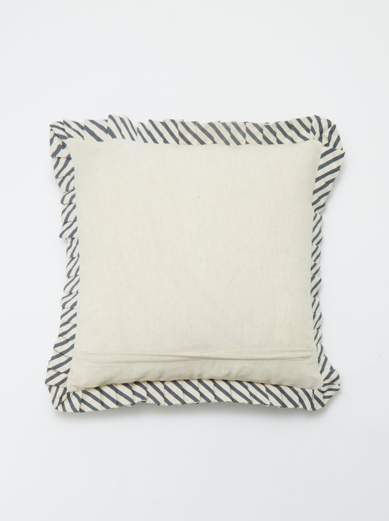 Kussenhoes met volants (45 x 45 cm) ZWART - Kiabi