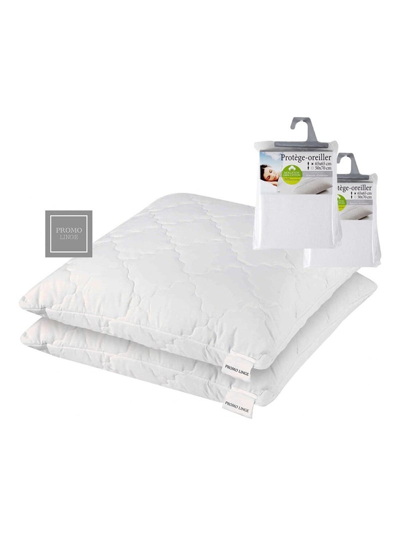 Kussens van polyester flocon mémoire de forme promo linge Wit - Kiabi