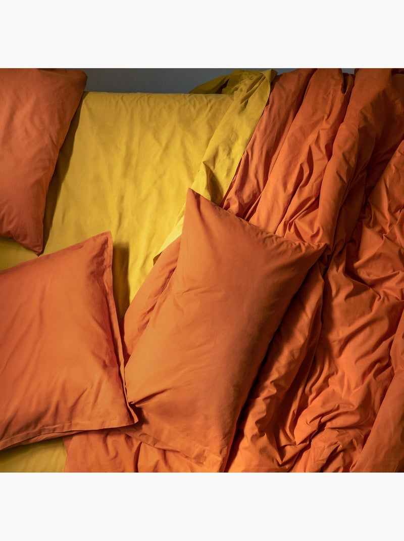 Kussensloop Basic "Happyfriday" Terracotta - Kiabi
