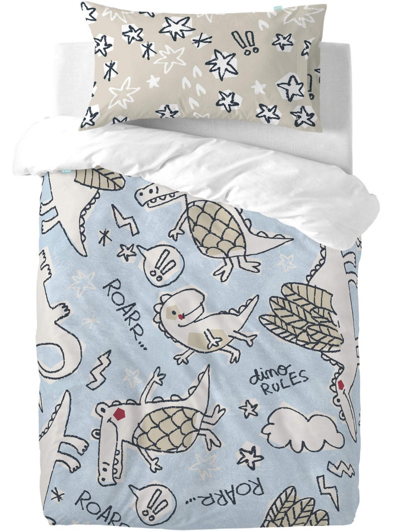 Kussensloop Dino friends "Happyfriday" Multicolor - Kiabi