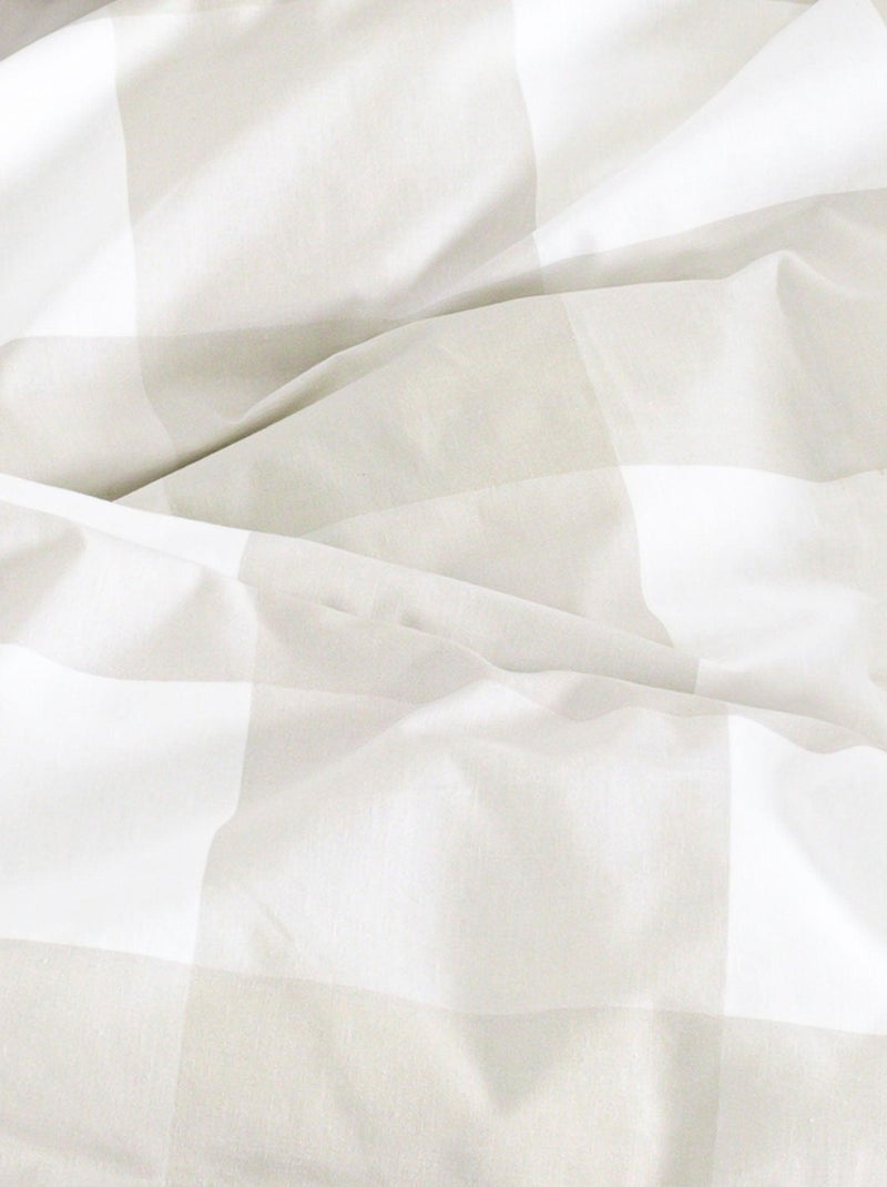 Kussensloop Gingham "Happyfriday" Beige - Kiabi