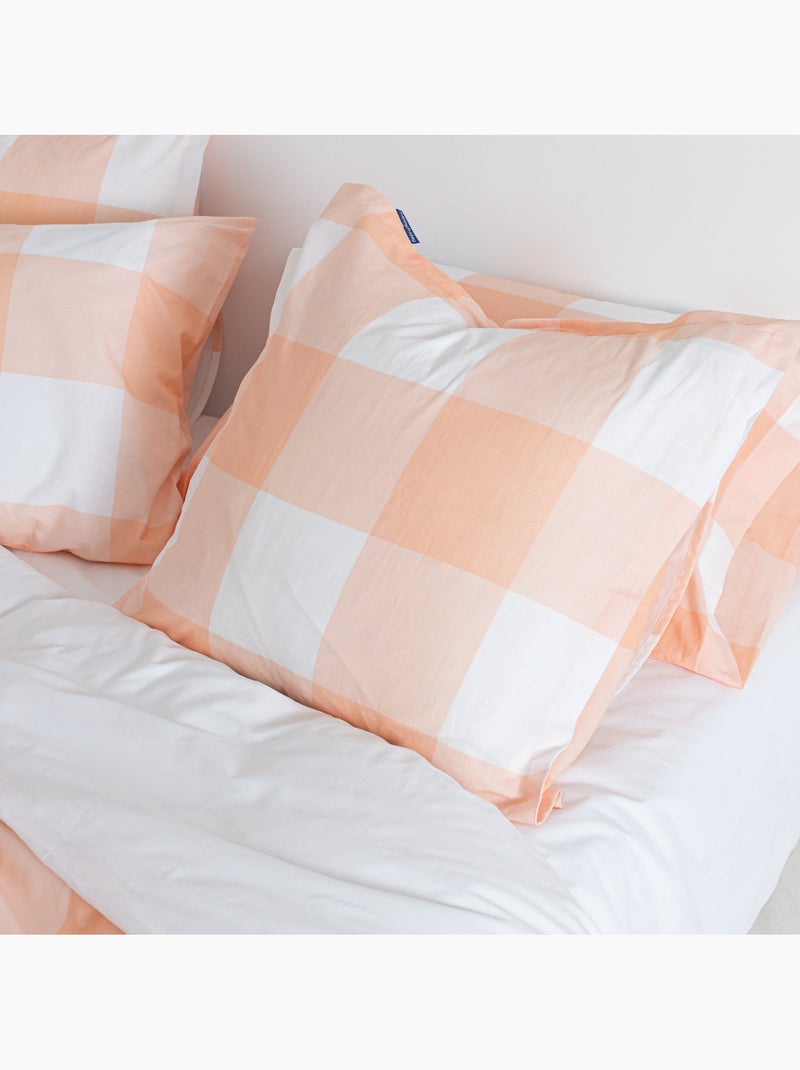 Kussensloop gingham "happyfriday" Perzik - Kiabi