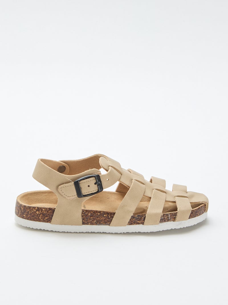 Kwalmodel sandalen met meerdere bandjes Biege - Kiabi