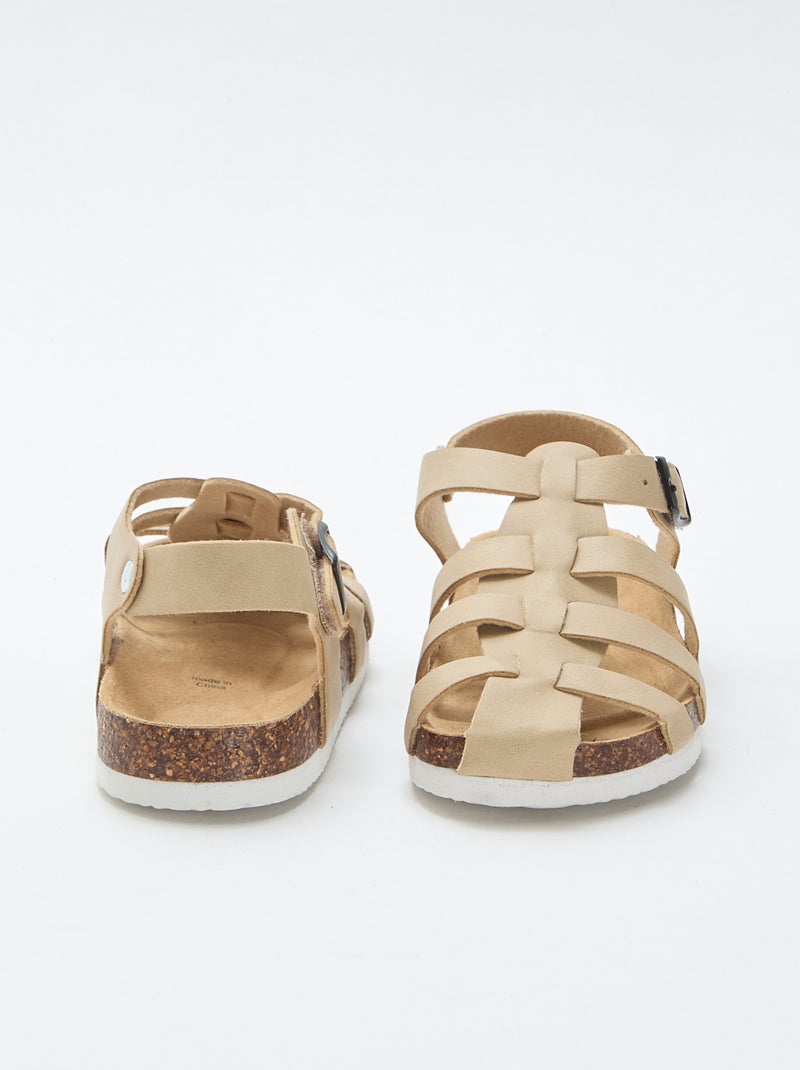 Kwalmodel sandalen met meerdere bandjes Biege - Kiabi