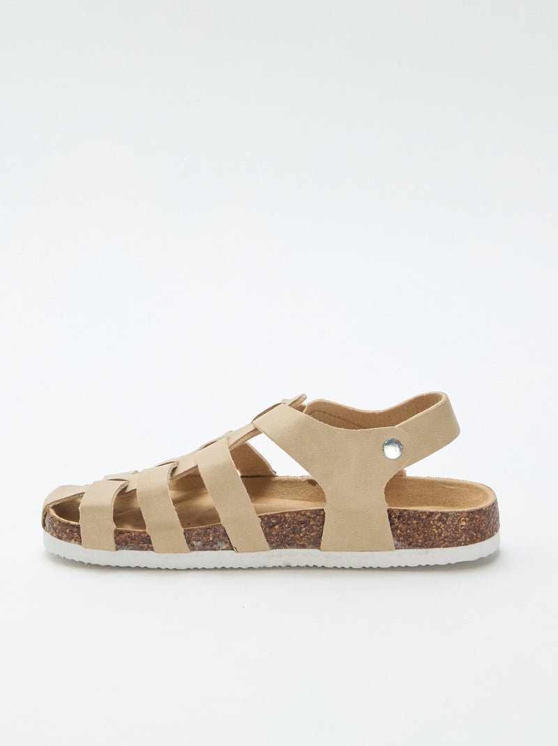 Kwalmodel sandalen met meerdere bandjes Biege - Kiabi