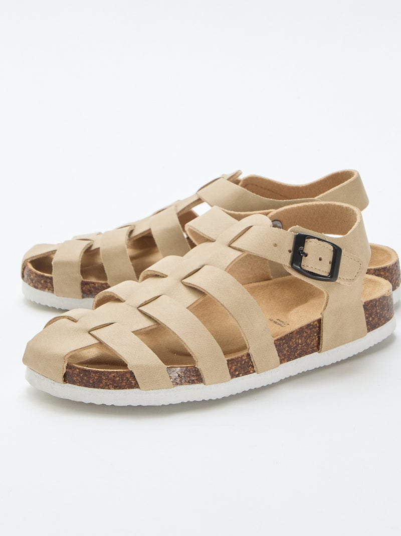 Kwalmodel sandalen met meerdere bandjes Biege - Kiabi