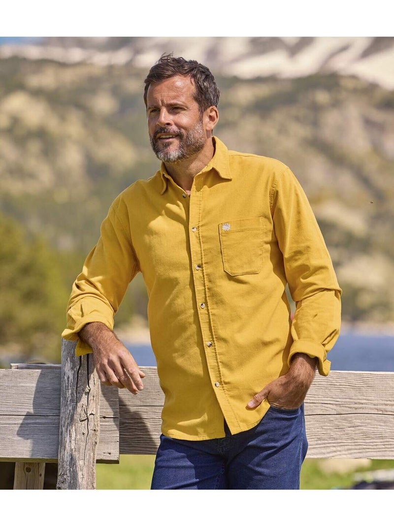 La chemise en velours  - atlas for men Jaune foncé - Kiabi
