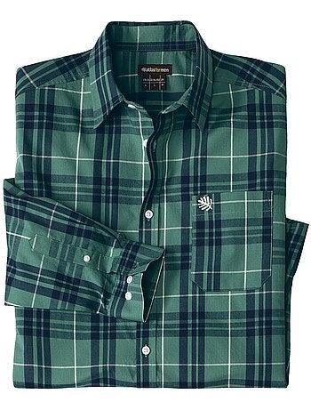 La Chemise Popeline Manches Longues à Carreaux - ATLAS FOR MEN