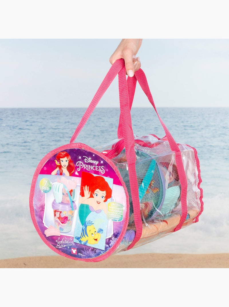 La petite sirène ensemble seau de plage avec accessoires serviette et sac N/A - Kiabi