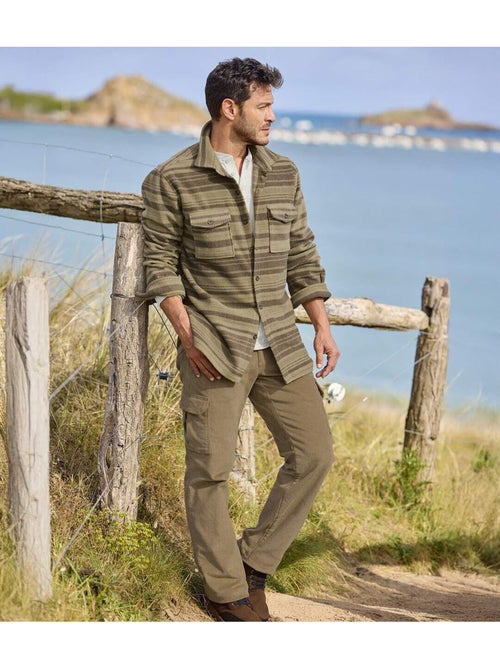 La surchemise polaire rayée  - atlas for men - Kiabi