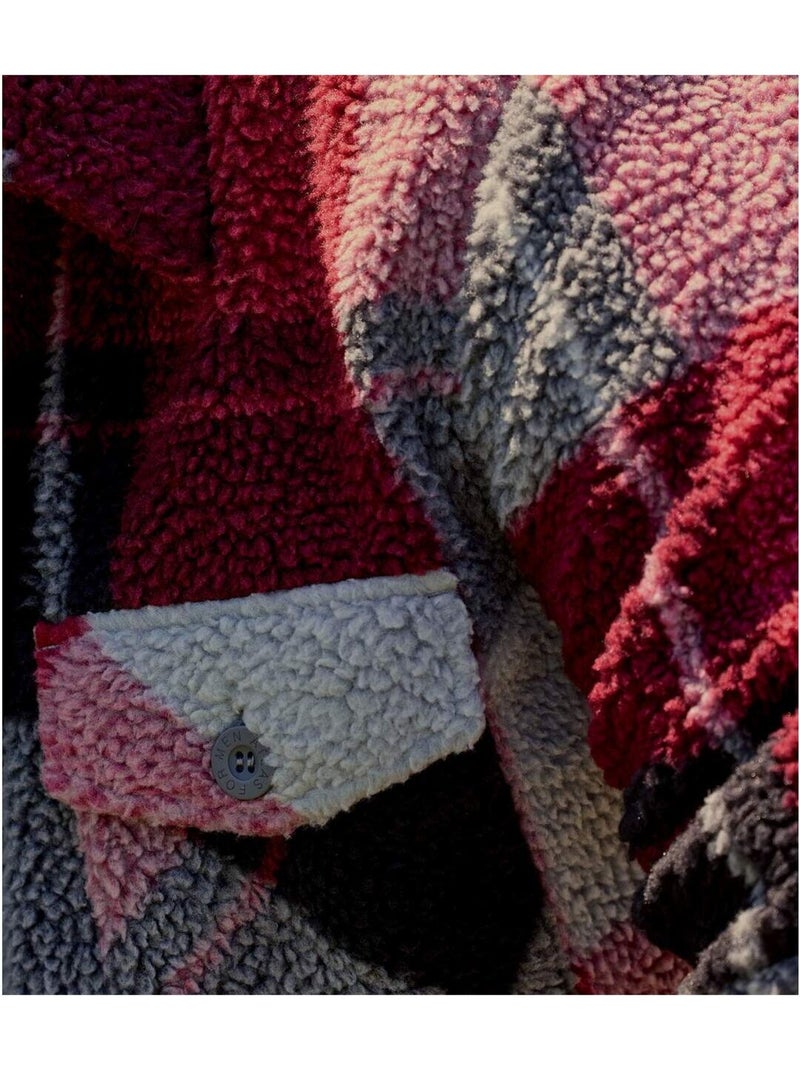 La surveste sherpa à carreaux  - atlas for men Gris Bordeaux Gris - Kiabi