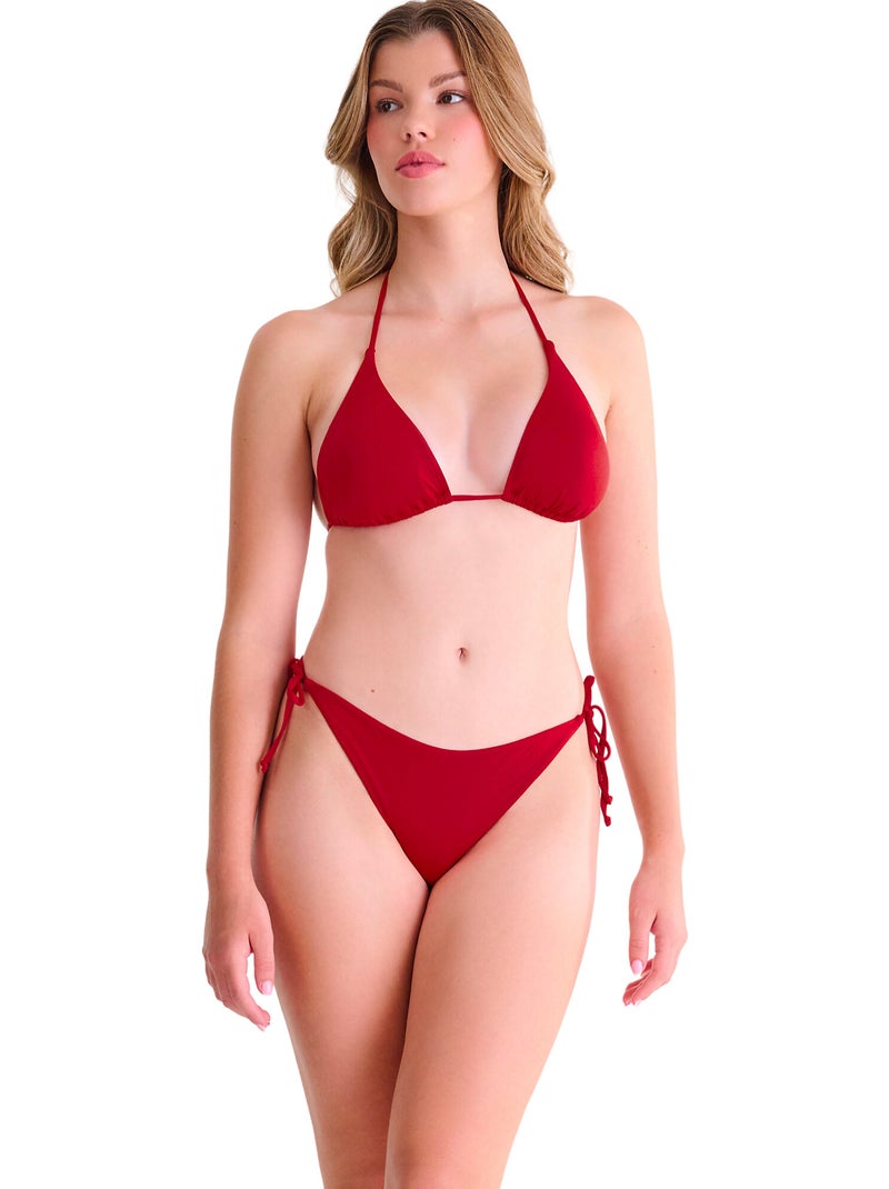 Laag uitgesneden bikinitop portofino Rood - Kiabi