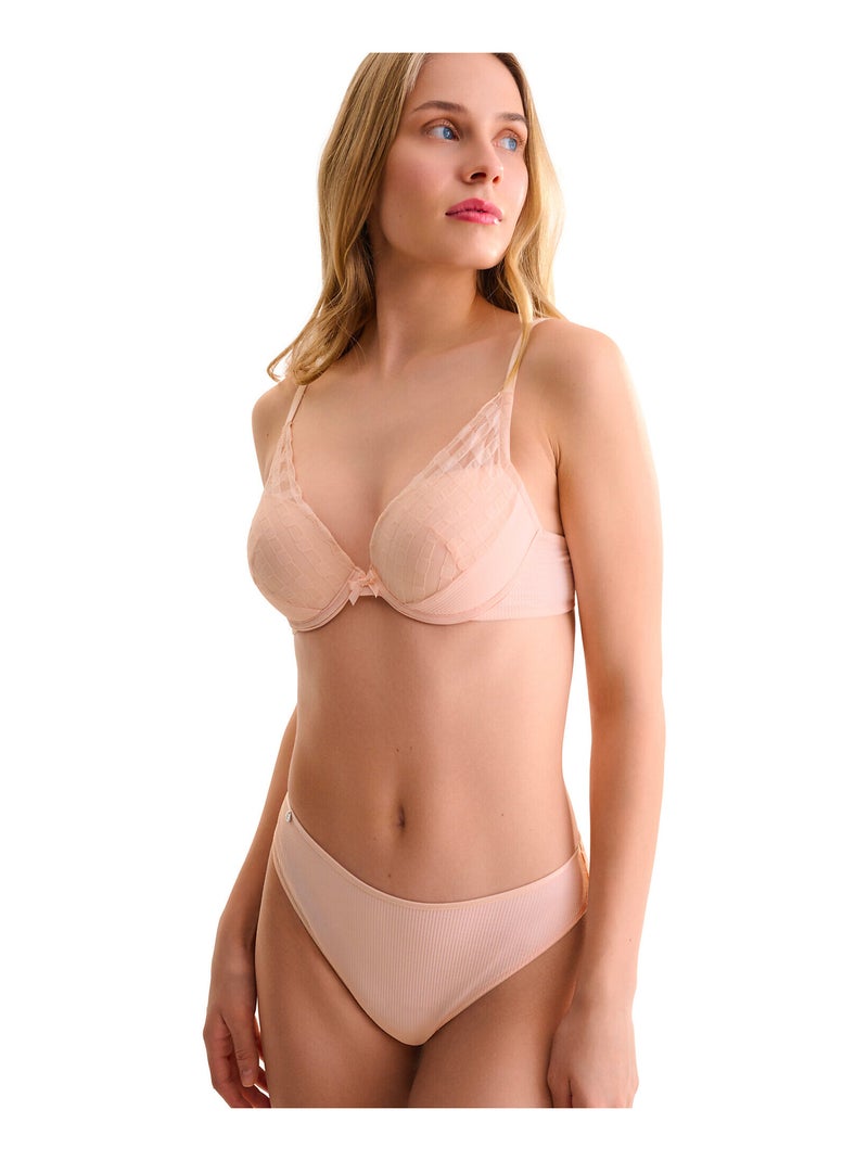 Laag uitgesneden braziliaans infinity Roze - Kiabi