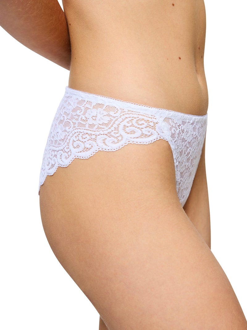 Laag uitgesneden tai slip amourette Wit - Kiabi