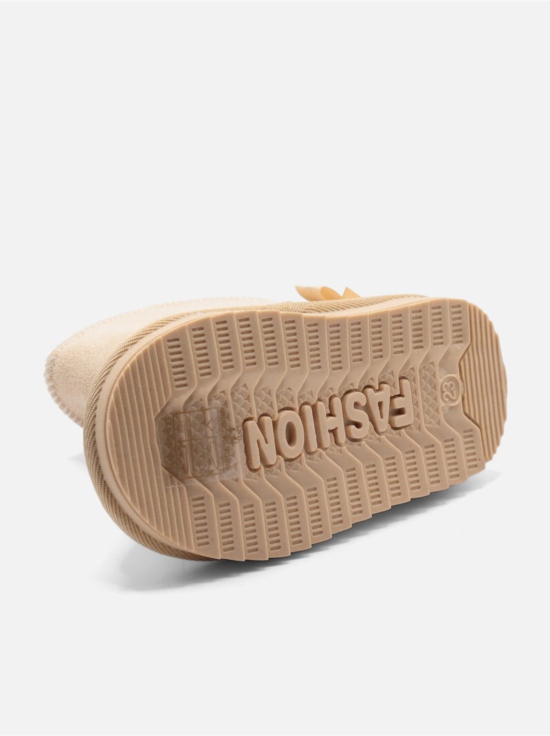 Laarsjes met strikjes Beige - Kiabi