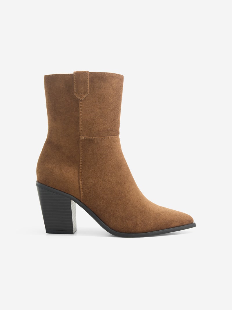 Laarzen in westernstijl met hak Bruin - Kiabi