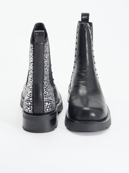 Laarzen met studs en strass-details - Kiabi