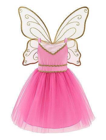 Labay | déguisement enfant robe de fée noa avec ailes dorées