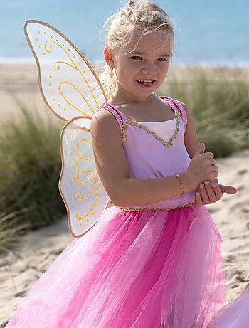 Labay | déguisement enfant robe de fée noa avec ailes dorées