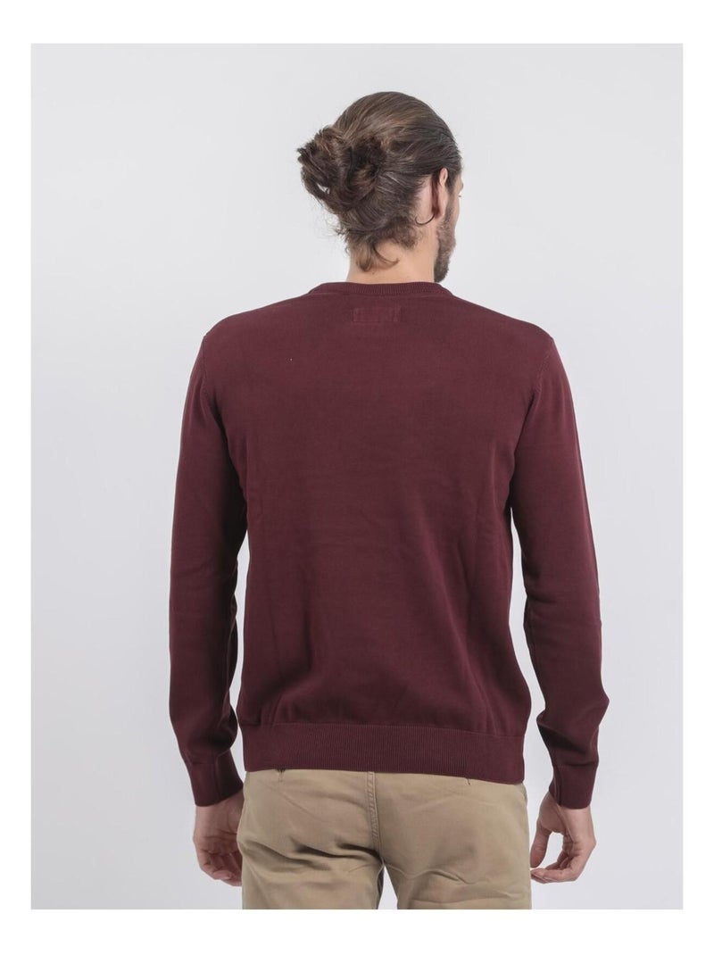Ladarko trui met ronde hals van puur katoen Bordeaux - Kiabi