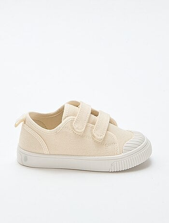 Lage canvas sneakers met klittenband