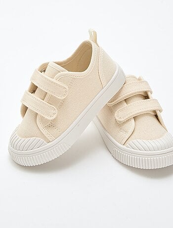 Lage canvas sneakers met klittenband
