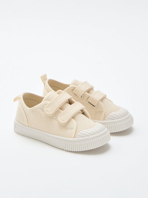 Lage canvas sneakers met klittenband - Kiabi