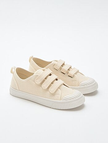 Lage canvas sneakers met klittenband