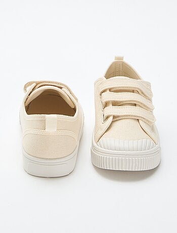 Lage canvas sneakers met klittenband
